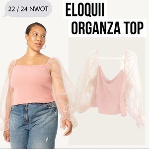Eloquii Organza Sleeve Top